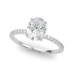 Lab Grown Diamond Oval Hidden Halo Engagement Ring