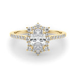 Vintage Inspired Oval Halo Engagement Ring
