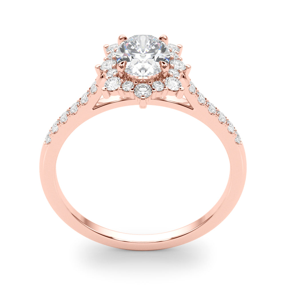 Vintage Inspired Oval Halo Engagement Ring