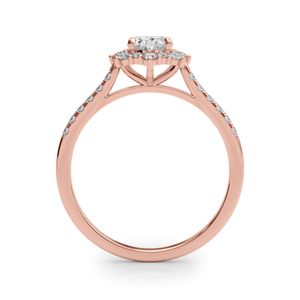 Vintage Inspired Oval Halo Engagement Ring