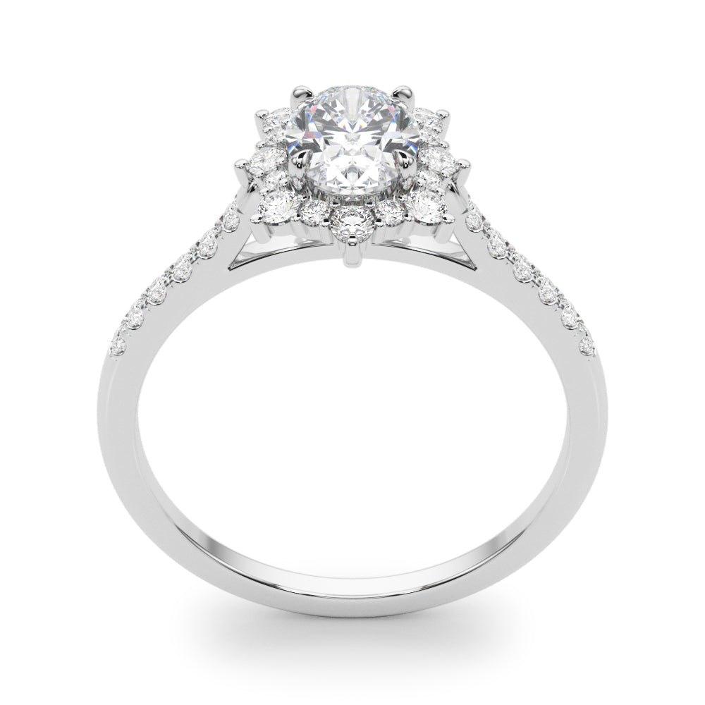 Vintage Inspired Oval Halo Engagement Ring