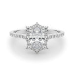 Vintage Inspired Oval Halo Engagement Ring