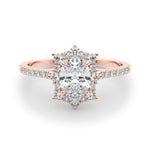 Vintage Inspired Oval Halo Engagement Ring