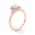 Vintage Inspired Oval Halo Engagement Ring