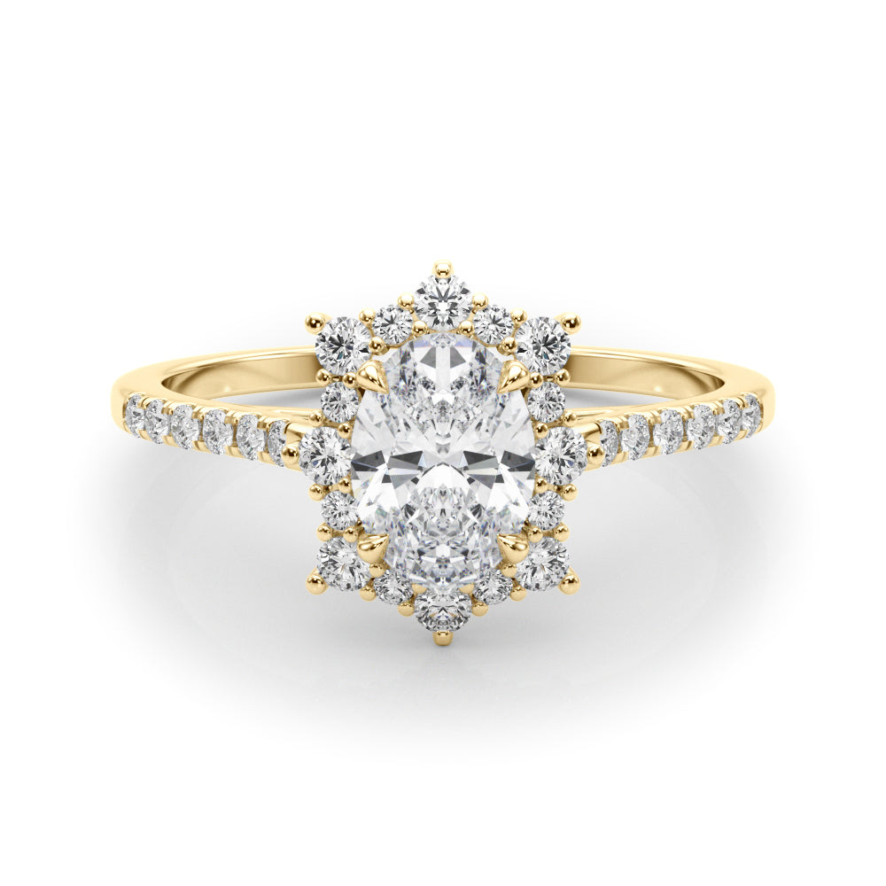 Vintage Inspired Oval Halo Engagement Ring