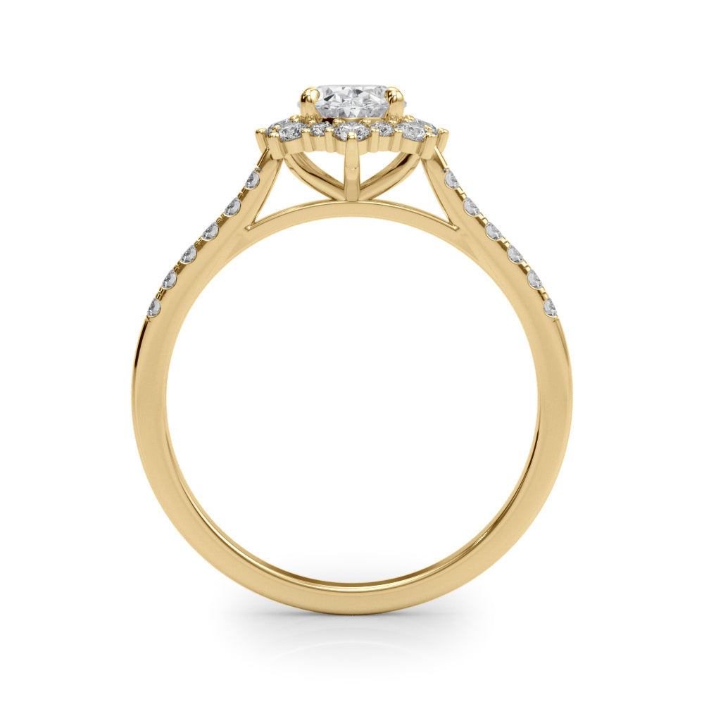 Vintage Inspired Oval Halo Engagement Ring