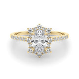 Vintage Inspired Oval Halo Engagement Ring