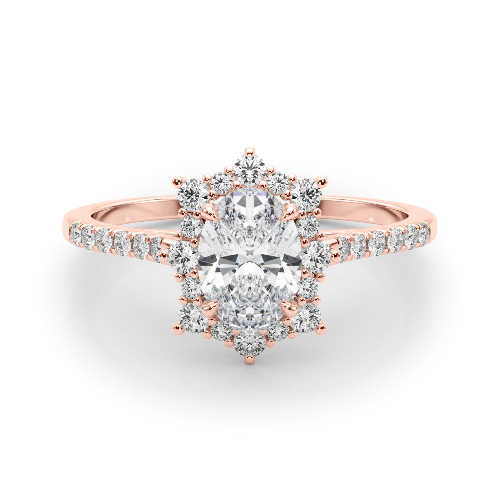 Vintage Inspired Oval Halo Engagement Ring