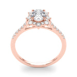 Vintage Inspired Oval Halo Engagement Ring