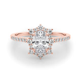 Vintage Inspired Oval Halo Engagement Ring