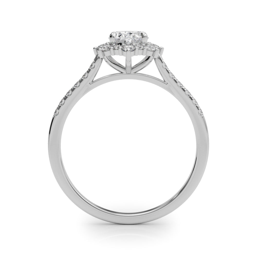 Vintage Inspired Oval Halo Engagement Ring