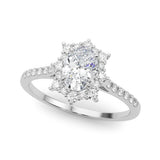 Vintage Inspired Oval Halo Engagement Ring