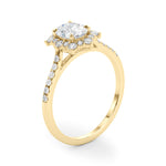 Vintage Inspired Oval Halo Engagement Ring