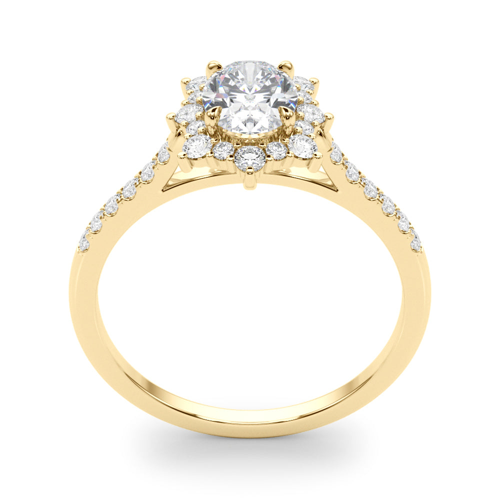 Vintage Inspired Oval Halo Engagement Ring