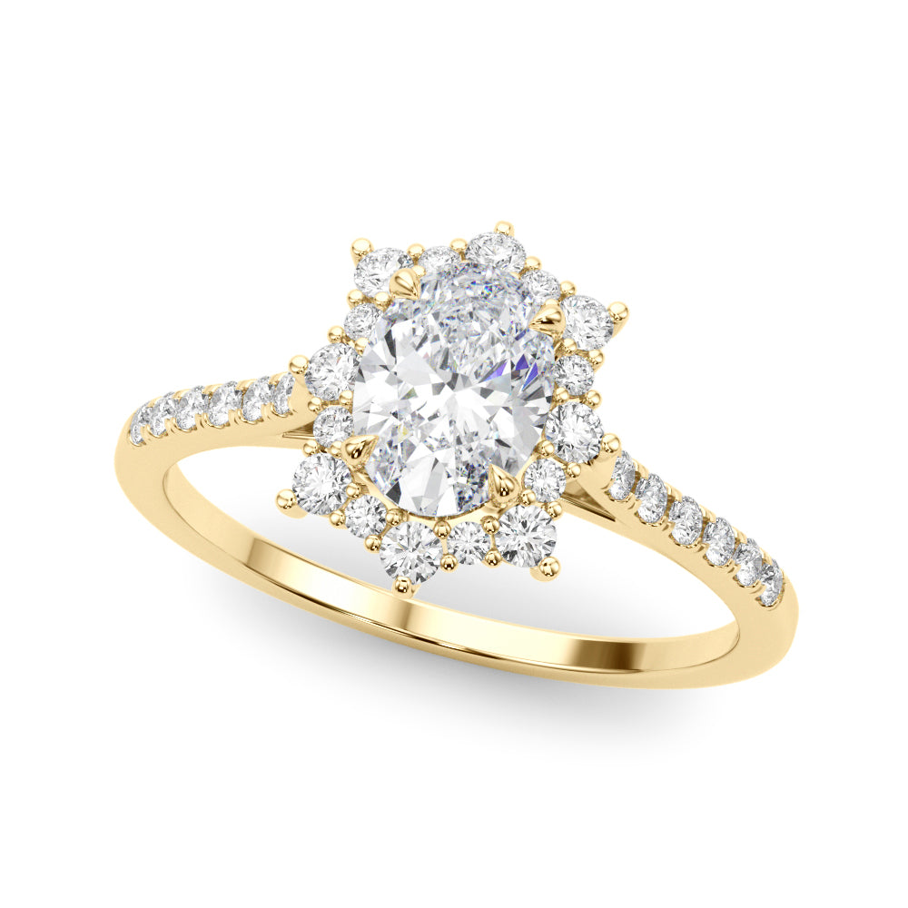 Vintage Inspired Oval Halo Engagement Ring