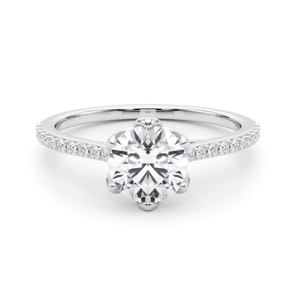 6-Prong Single Row Round Engagement Ring