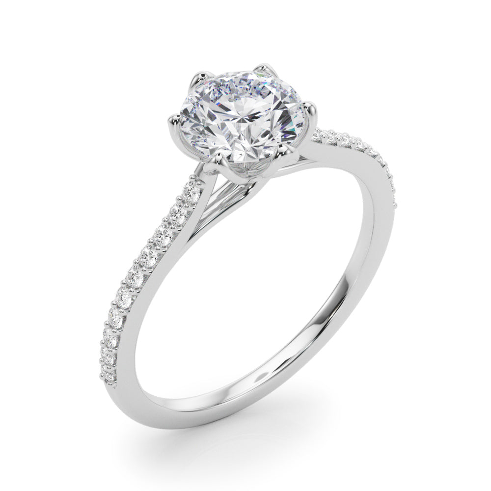 6-Prong Single Row Round Engagement Ring