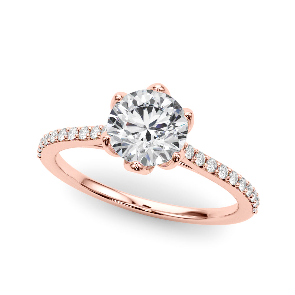 6-Prong Single Row Round Engagement Ring