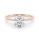 6-Prong Single Row Round Engagement Ring
