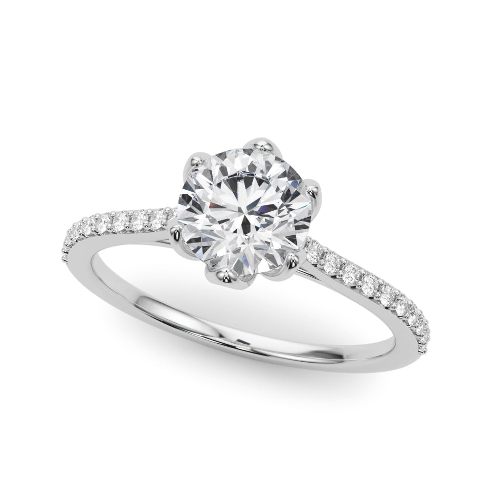 6-Prong Single Row Round Engagement Ring