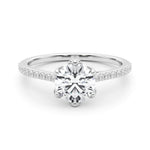 Lab Grown 6-Prong Single Row Round Engagement Ring