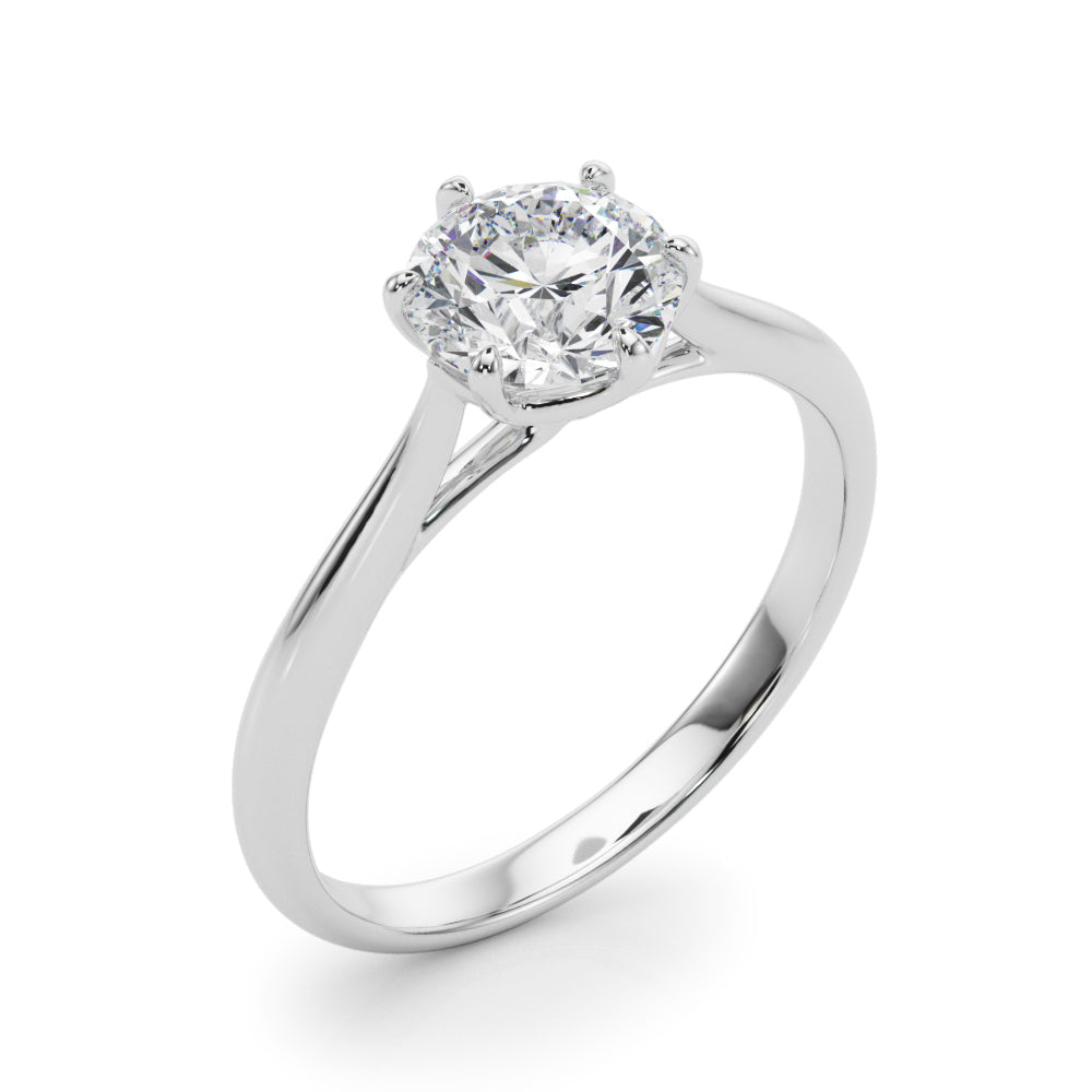 Lab Grown Solitaire Round Engagement Rings