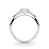 Lab Grown 3 STONE RING RD CTR TB SIDES