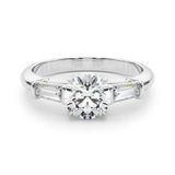 Lab Grown 3 STONE RING RD CTR TB SIDES