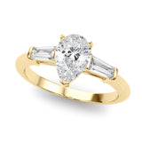 Lab Grown Diamond 3-Stone Pear & Baguette Engagement Ring