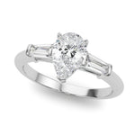 Lab Grown Diamond 3-Stone Pear & Baguette Engagement Ring