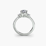 Three-Stone Ring with Pavé Band 5