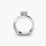 Wide Band Solitaire with Pavé Band