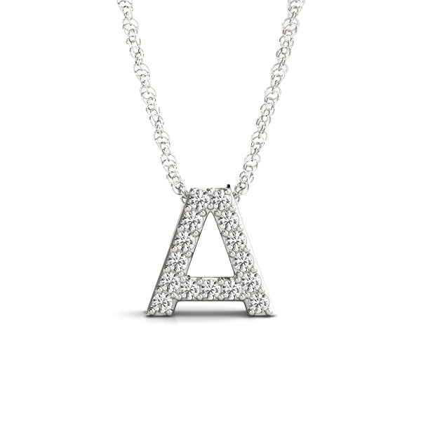 Natural Diamond Initial A Pendant