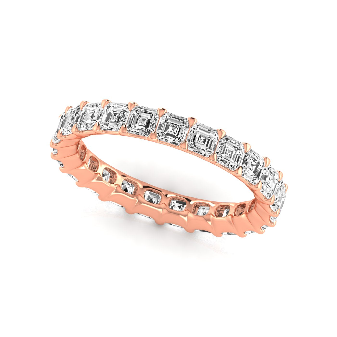 Lab Grown Diamond Full Eternity Asscher Wedding Ba