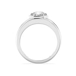 2CTW Round Shaped Lab Grown Diamond (F/VS) Mens Ring in 14K White Gold