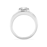 2CTW Round Shaped Lab Grown Diamond (F/VS) Mens Ring in 14K White Gold