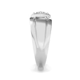 2CTW Round Shaped Lab Grown Diamond (F/VS) Mens Ring in 14K White Gold