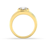 2CTW Round Shaped Lab Grown Diamond (F/VS) Mens Ring in 14K Yellow Gold