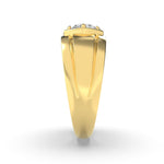 2CTW Round Shaped Lab Grown Diamond (F/VS) Mens Ring in 14K Yellow Gold