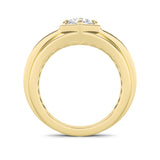 2CTW Round Shaped Lab Grown Diamond (G/VS) Mens Ring in 14K Gold