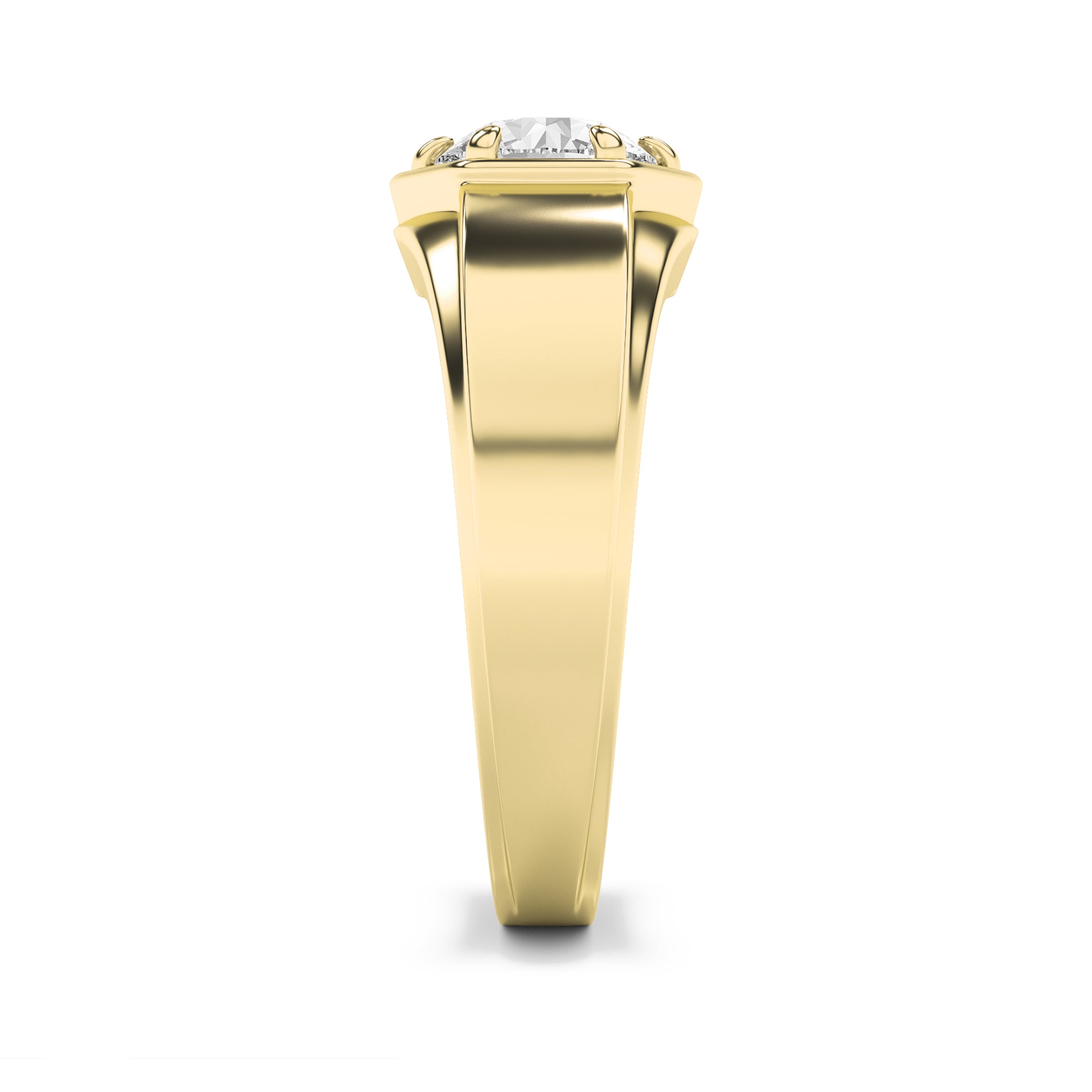 2CTW Round Shaped Lab Grown Diamond (G/VS) Mens Ring in 14K Gold