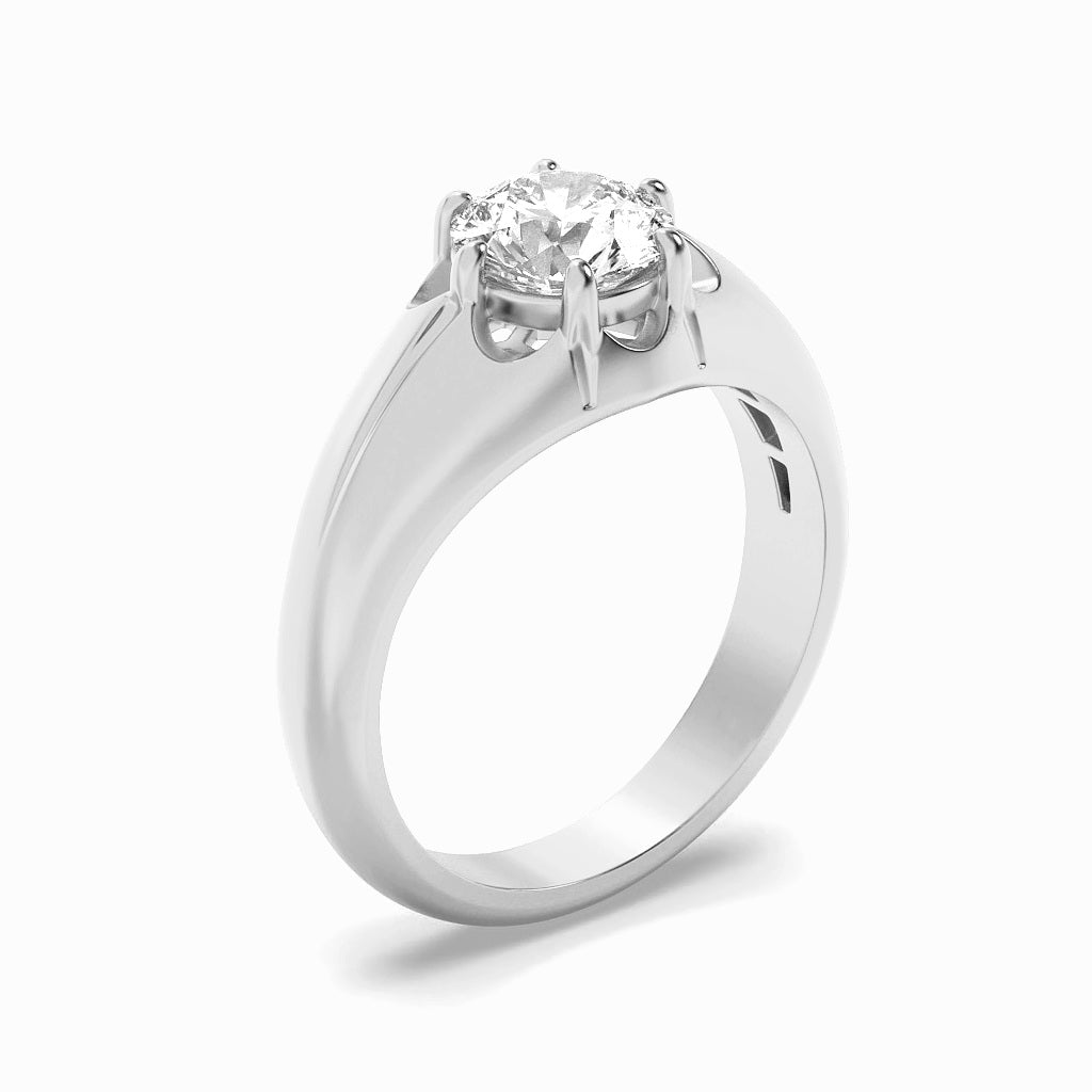 2CTW Round Shaped Lab Grown Diamond (F/VS) Mens Ring in 14K Gold