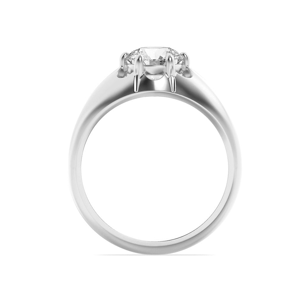 2CTW Round Shaped Lab Grown Diamond (F/VS) Mens Ring in 14K Gold