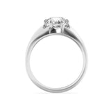 2CTW Round Shaped Lab Grown Diamond (F/VS) Mens Ring in 14K Gold
