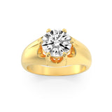 2CTW Round Shaped Lab Grown Diamond (F/VS) Mens Ring in 14K Gold