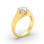 2CTW Round Shaped Lab Grown Diamond (F/VS) Mens Ring in 14K Gold