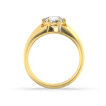 2CTW Round Shaped Lab Grown Diamond (F/VS) Mens Ring in 14K Gold