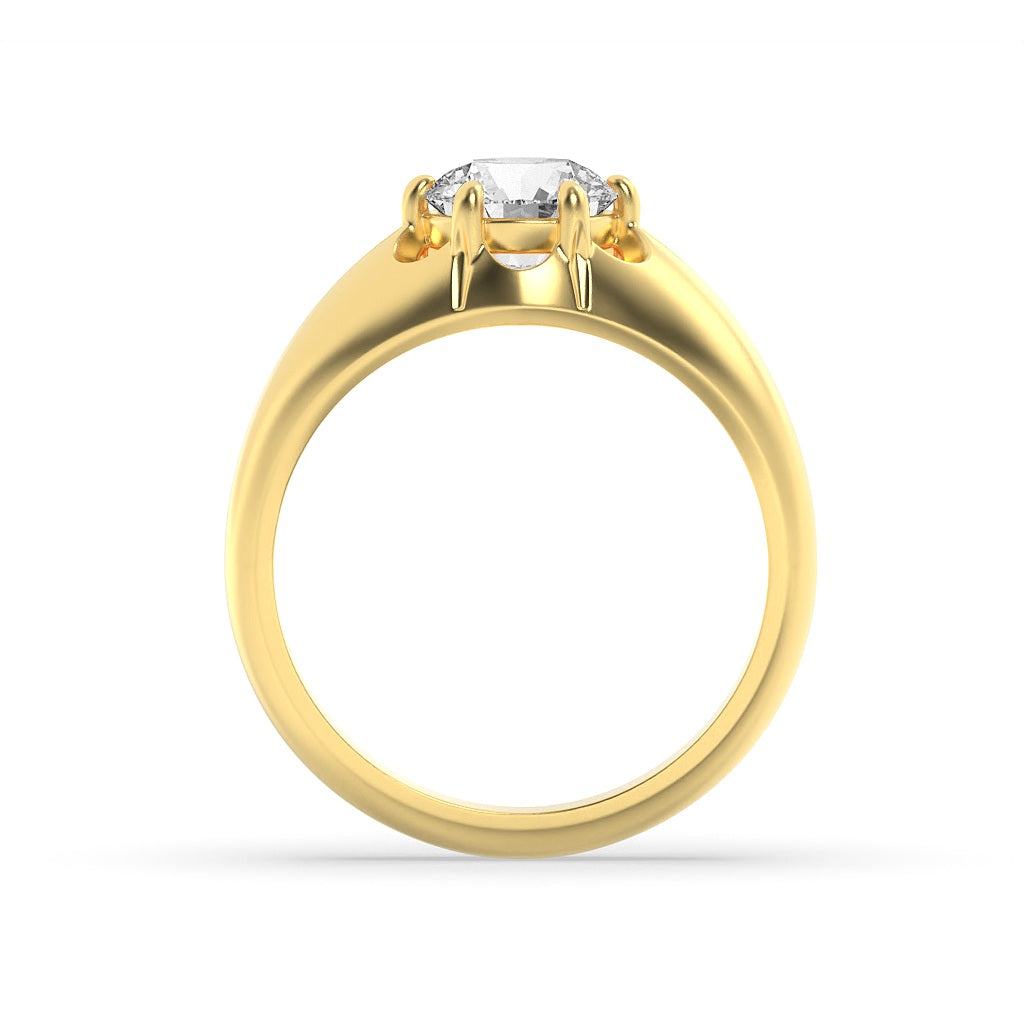 2CTW Round Shaped Lab Grown Diamond (G/VS) Mens Ring in 14K Gold