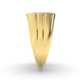 2CTW Emerald Shaped Lab Grown Diamond (G/VS) Mens Ring in 14K Yellow Gold