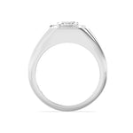 2CTW Emerald Shaped Lab Grown Diamond (F/VS) Mens Ring in 14K White Gold